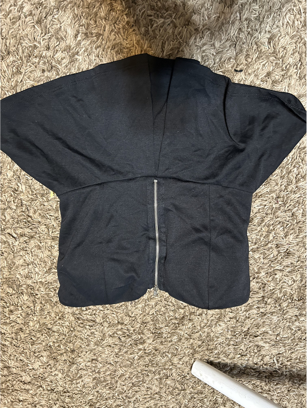 Chocolate USA Black Crop Top with Cutout Back Detail, Size Medium